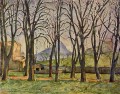 Kastanienbäume in Jas de Bouffan Paul Cezanne Szenerie
